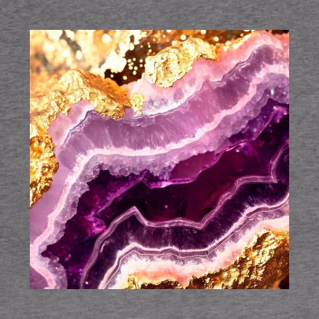 Amethyst Crystal Gems Purple Gold Texture by UniqueMe